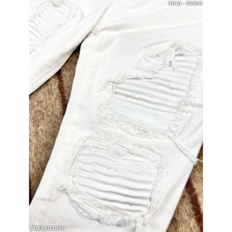 Xả kho hình ảnhthật quần jen nam màu trắng vá da hình ảnh thật mẫu  mới  nhất 2023 được kiểm tra hàng màu trắng ông côn