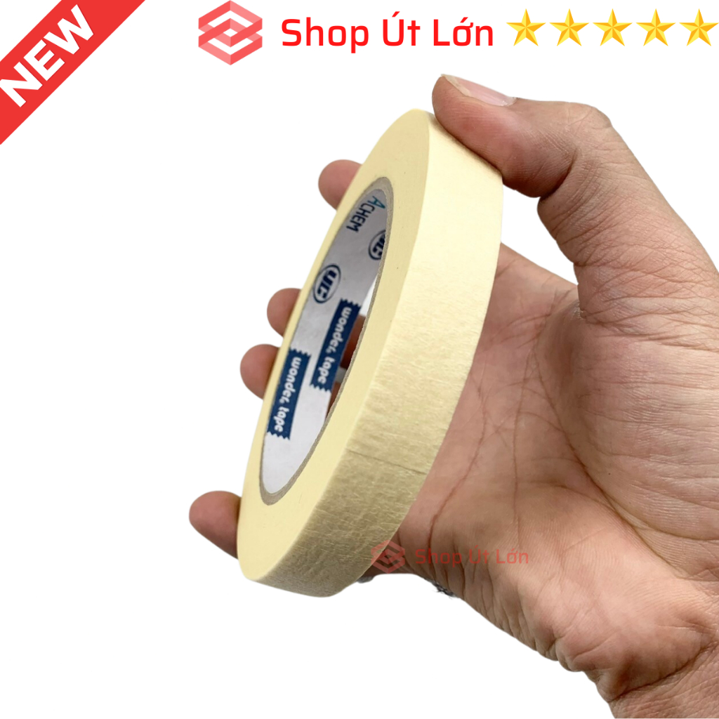 Băng keo giấy rộng 1.5cm, dài 50 mét màu trắng, 1 cây 17 cuộn, giá tại xưởng