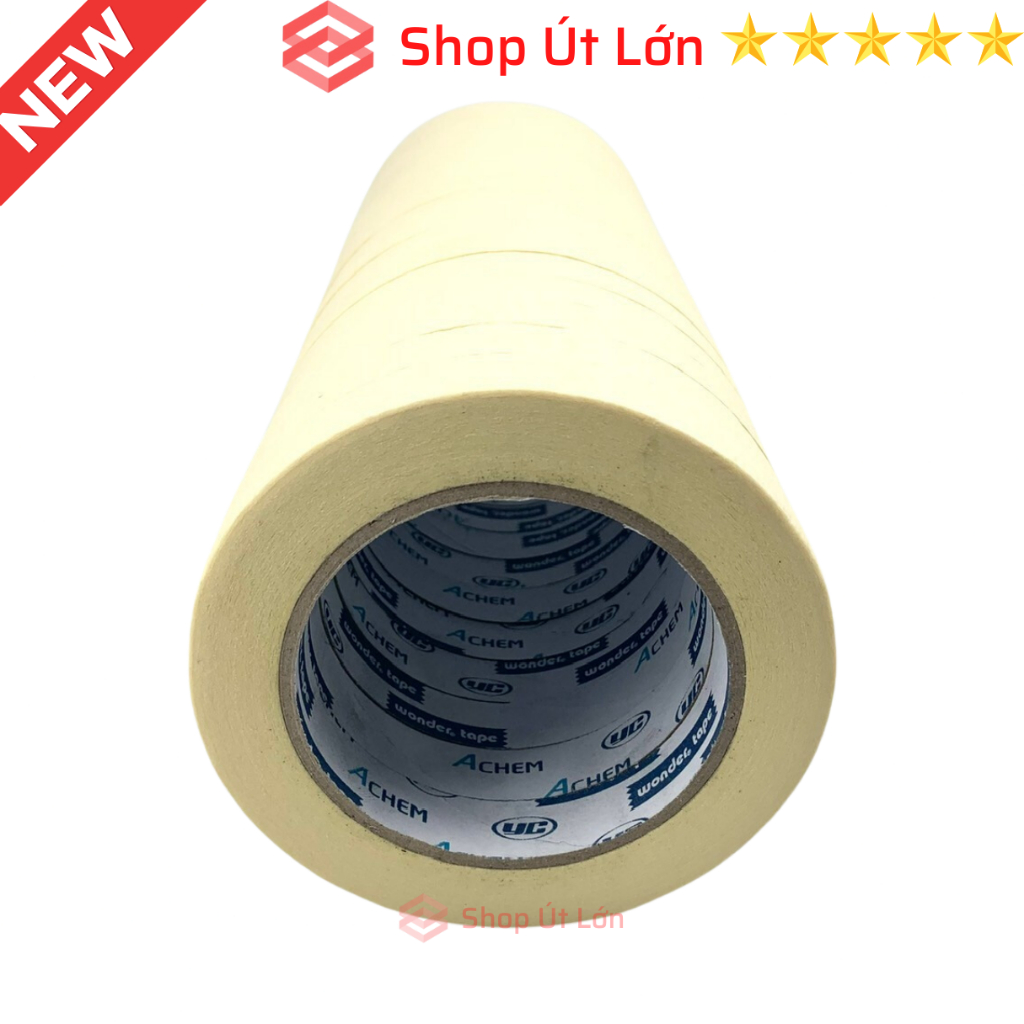 Băng keo giấy rộng 1.5cm, dài 50 mét màu trắng, 1 cây 17 cuộn, giá tại xưởng