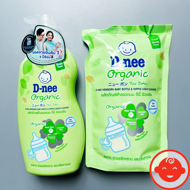 Nước rửa bình sữa DNEE CẶP CHAI 600ml + TÚI 550ml Thái Lan cho bé