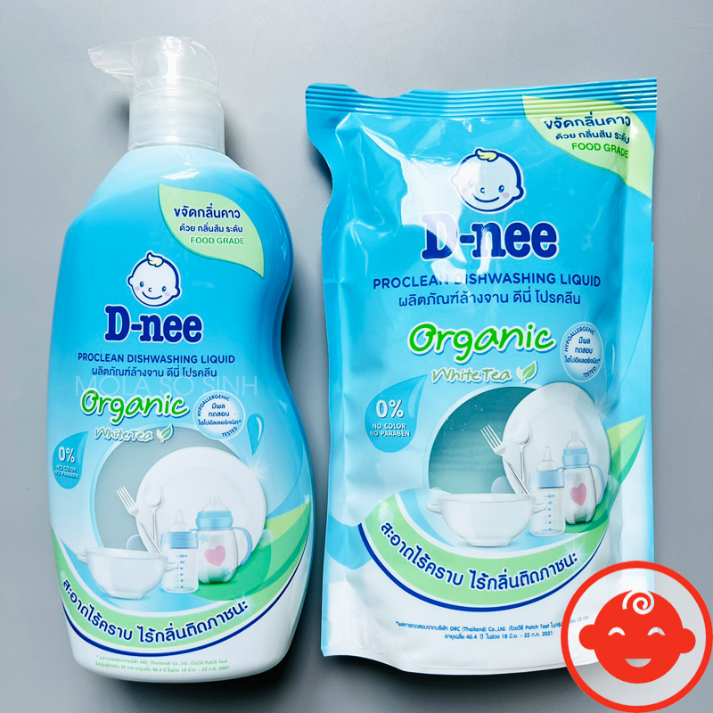 Nước rửa bình sữa DNEE CẶP CHAI 600ml + TÚI 550ml Thái Lan cho bé