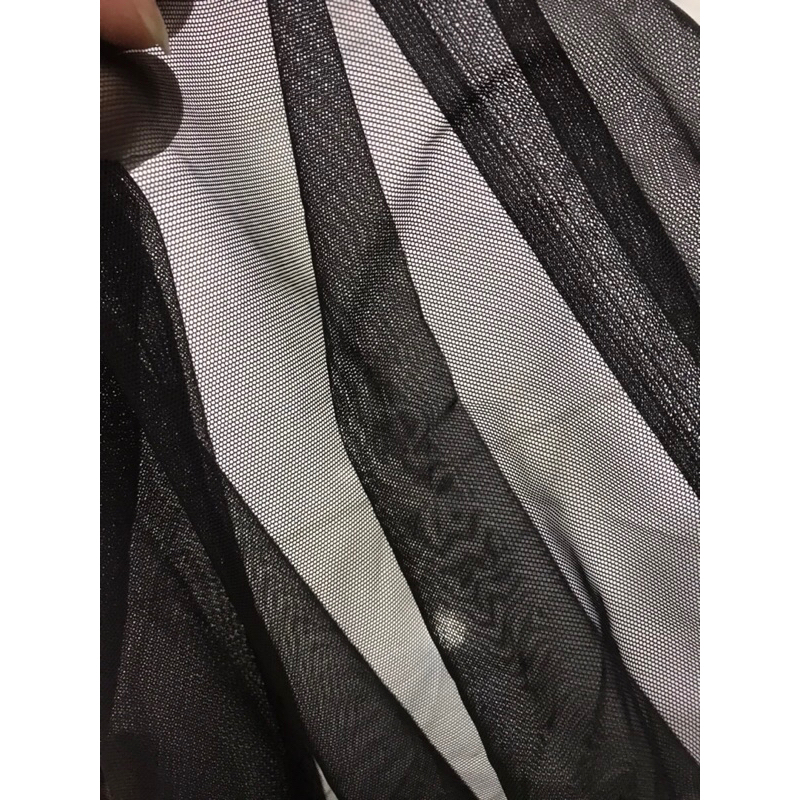 Vải thun lưới dai màu đen mềm mịn co giãn 4 chiều may đầm váy áo ,thiết kế thời trang