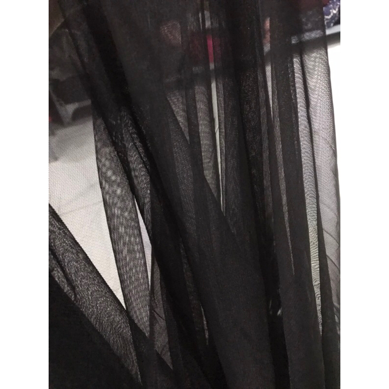 Vải thun lưới dai màu đen mềm mịn co giãn 4 chiều may đầm váy áo ,thiết kế thời trang