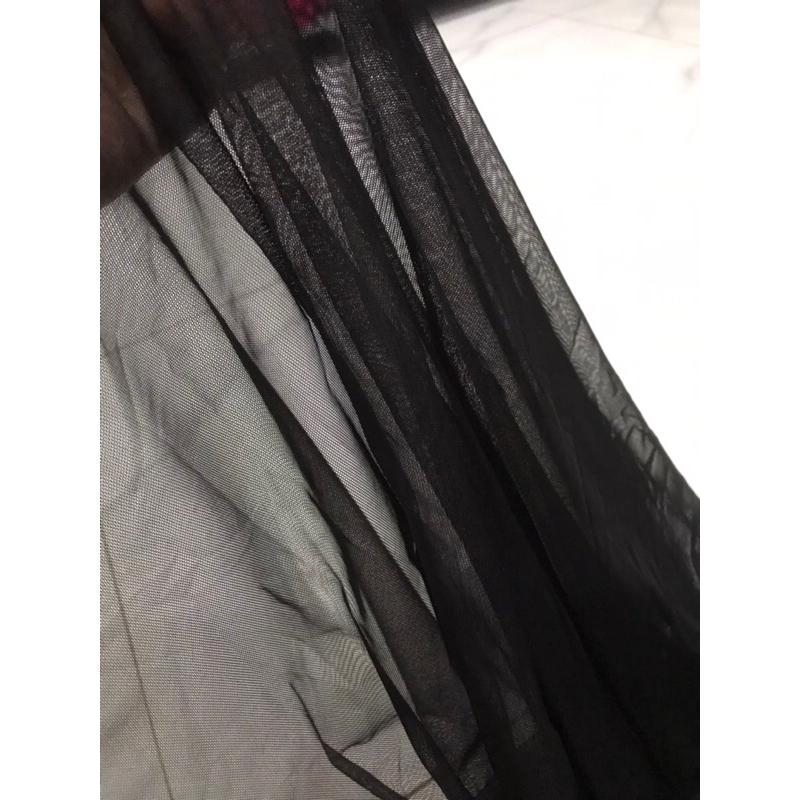 Vải thun lưới dai màu đen mềm mịn co giãn 4 chiều may đầm váy áo ,thiết kế thời trang