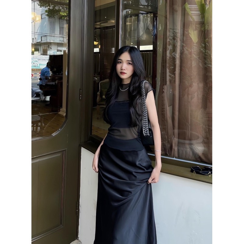 Set bigsize xuyên thấu và chân váy dài bigsize 55-90kg dễ thương