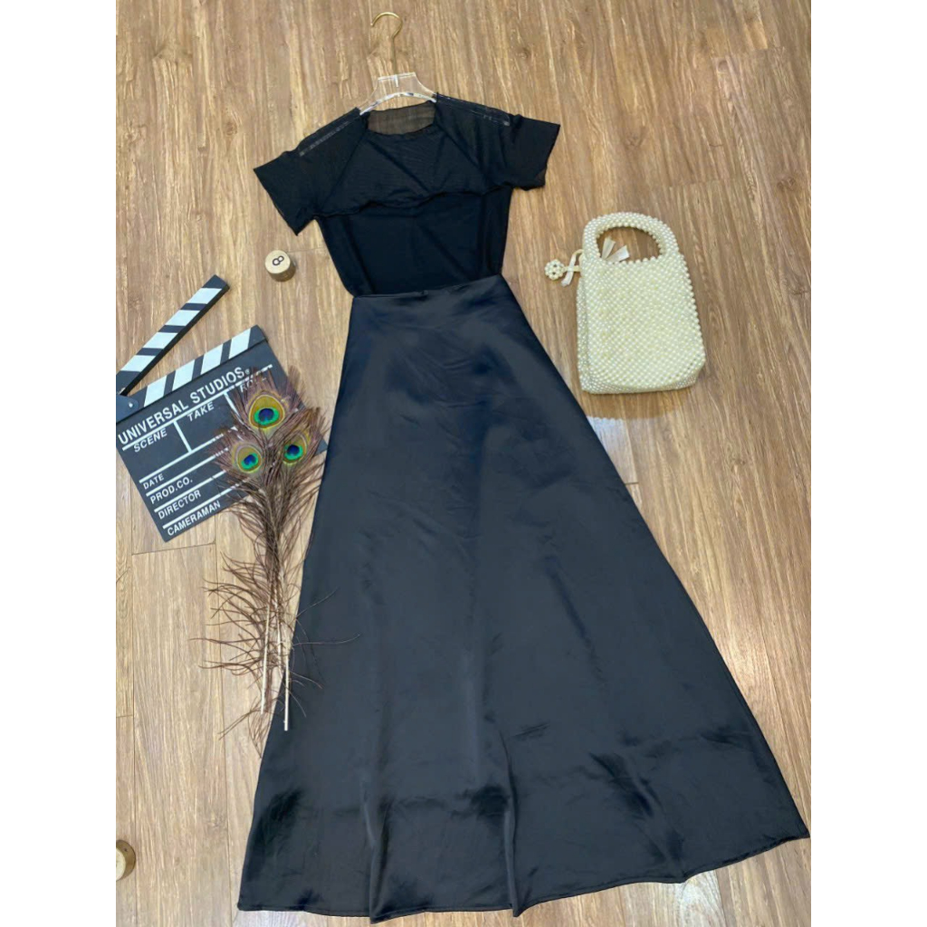 Set bigsize xuyên thấu và chân váy dài bigsize 55-90kg dễ thương