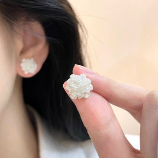  bông tai 3 đoá hoa  khuyên tai hình hoa hồng phong cách hàn quốc 