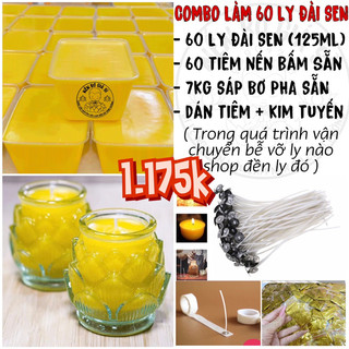 ( SIÊU RẺ ) Combo làm 60 ly nến bơ đài sen ( kèm văn khấn cúng dường )
