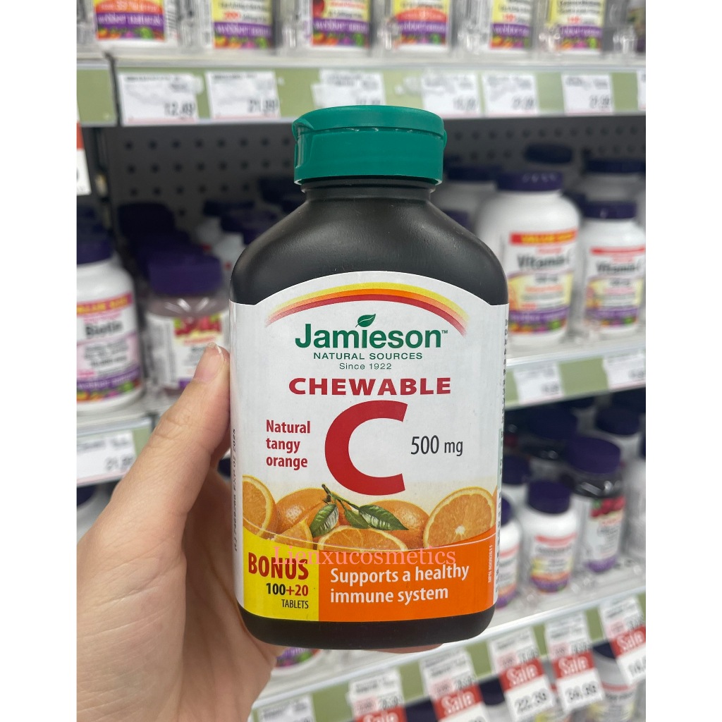 Viên nhai Jamieson Vitamin C 500mg, vị cam, hộp 120 viên