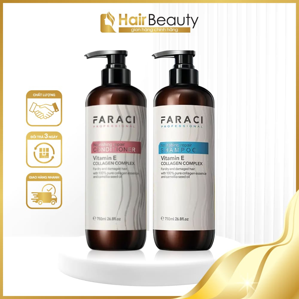 Cặp dầu gội xả FARACI siêu mềm mượt và phục hồi cấu trúc tóc từ bên trong ngăn ngừa tóc gãy rụng