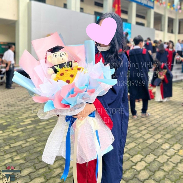 Siêu to siêu rẻ ! Bó hoa gấu tốt nghiệp size to 10 bông hướng dương 🌻🎓
