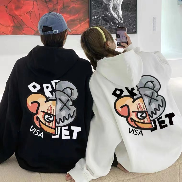 Áo hoodie unisex nam nữ in hình GẤU VISA
