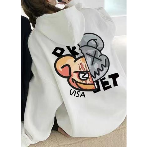 Áo hoodie unisex nam nữ in hình GẤU VISA