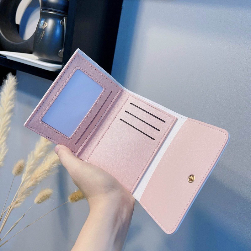Ví nữ ngắn cầm tay gấp gọn hoạ tiết hoạt hình đáng yêu