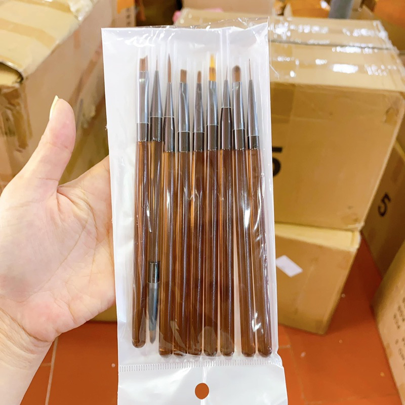 Bộ cọ nail 9 cây vẽ móng làm nail