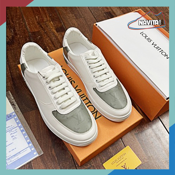 Giày Sneakers LV nam, giày nam lót da đế khâu hàng Super fullbox thẻ bill [BẢO HÀNH NỔ DA BONG ĐẾ]