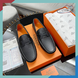 Giày lười moca nam Her mes, giày mọi da thật, Bảo hành nổ da| Super Fullbox thẻ bill hãng. BẢO HÀNH NỔ DA BONG ĐẾ