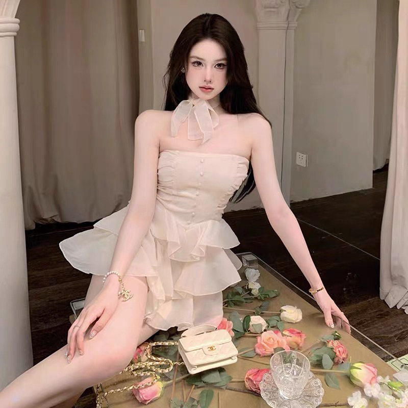 Đầm dáng ngắn 𝐋𝐀𝐋𝐀𝐃𝐔𝐃𝐔 cúc ngực sexy nhiều màu xinh xắn ngọt ngào baby