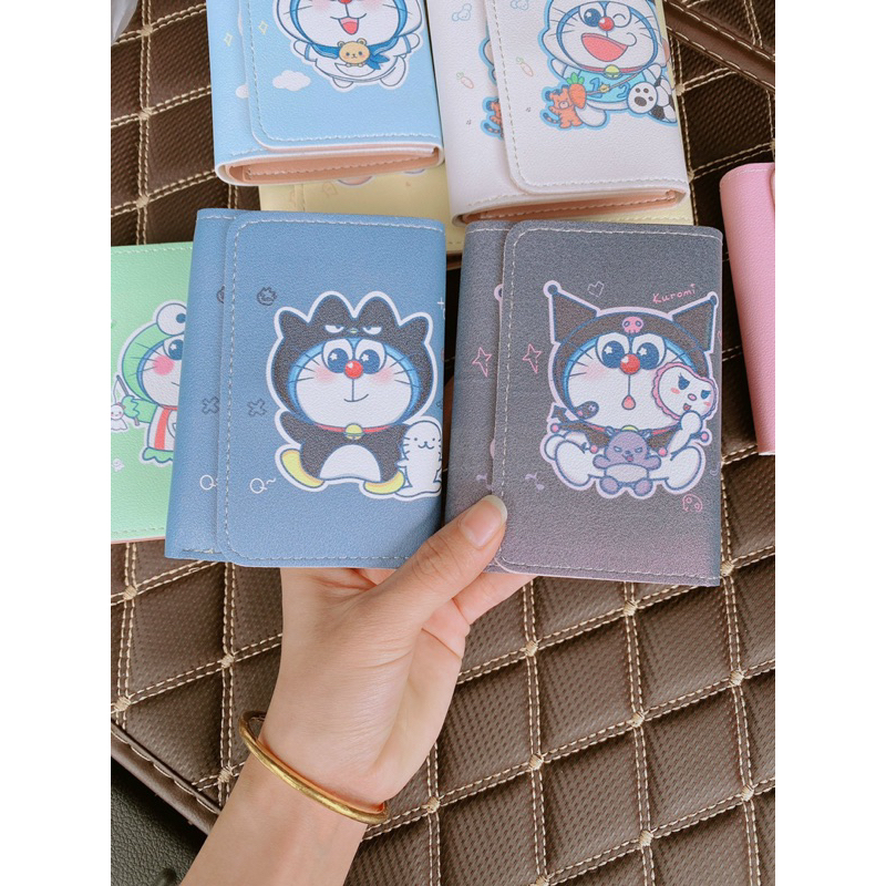 Ví gập 3 đôremon đáng yêu nhiều mẫu hottrend 2023