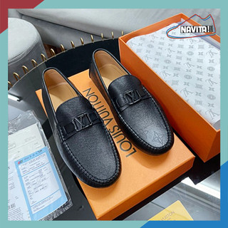 Giày lười moca LV, giày mọi nam da thật, Bảo hành nổ da bong đế| Phiên bản super Fullbox thẻ bill hãng | Size 38-42