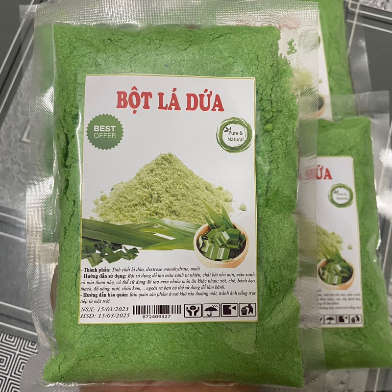 100gr BỘT LÁ DỨA  dùng để nấu xôi, nấu thạch, làm kem, làm bánh