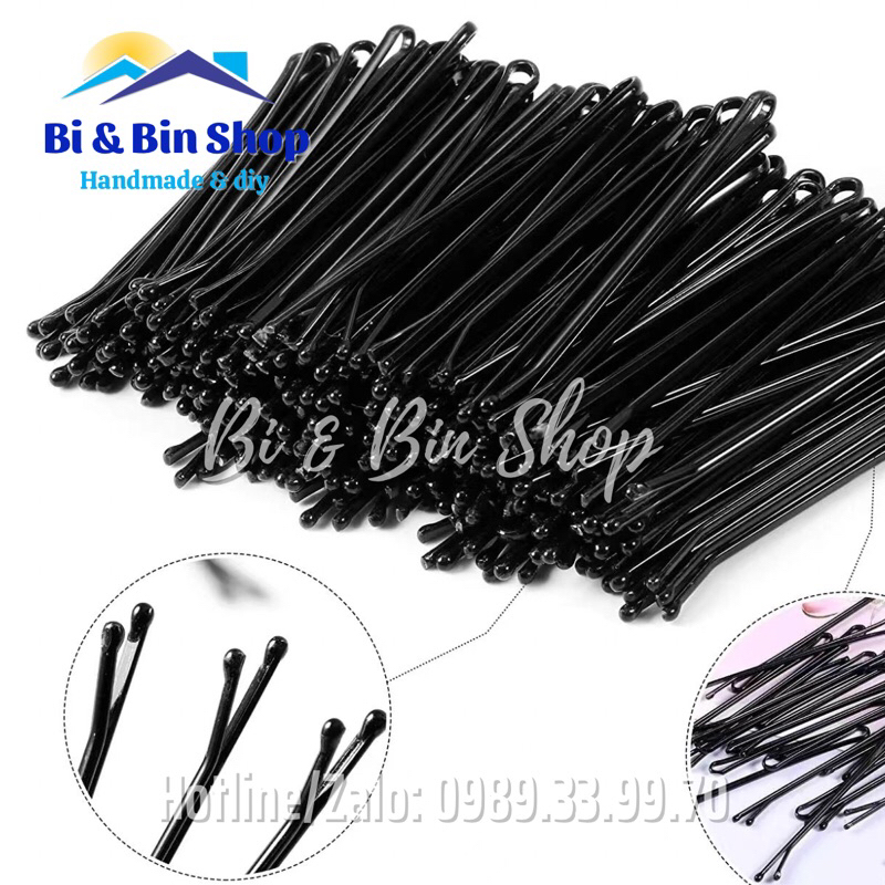 50 Kẹp Xước Tăm Đen Loại Dày Dùng Bới Tóc Cô Dâu, Trang Điểm Đi Tiệc