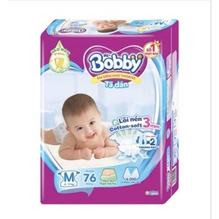 Combo 2bich tã dán bobby s80/m76+6/l68 khô thoáng thấm hút.