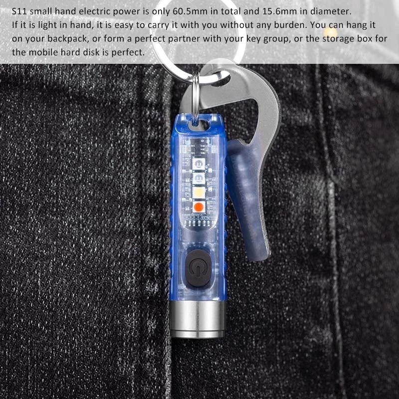 Đèn pin móc khoá v3 900lm - my22 XPG2 - S11v1-SST20 - led UV- đuôi nam châm, sạc type C