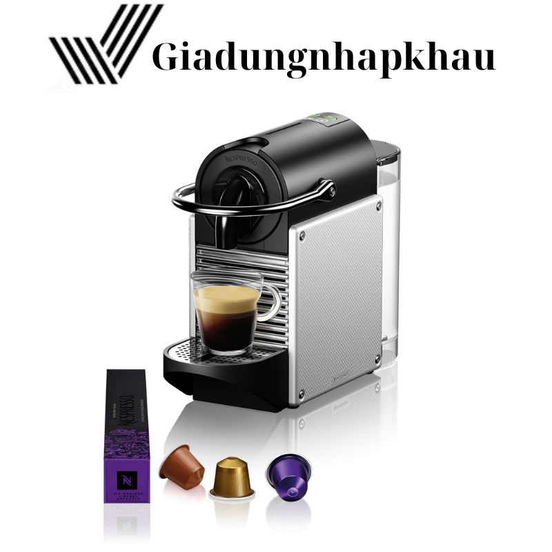 Máy Pha Cà Phê Viên Nén Delonghi Pixie Nespresso EN 124.S, Máy Pha Cafe, Espresso, Cappucino, Nhập EU, Giadungnhapkhau