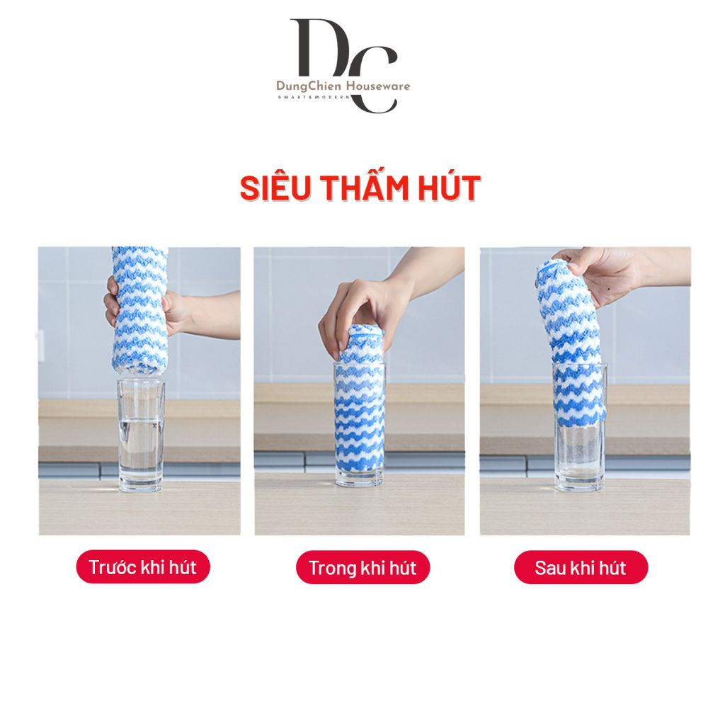 Khăn lau bếp đa năng 2 mặt siêu thấm hút DC houseware size 25*25cm