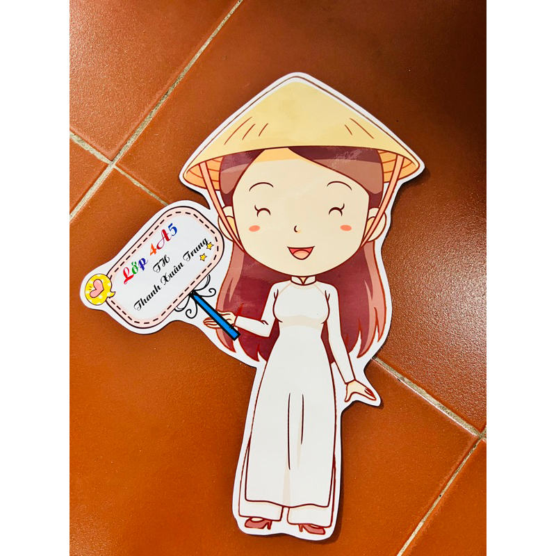 Các mẫu cô giáo trang trí bảng ép plastic  khổ A3