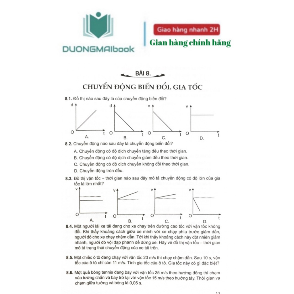 Sách Bài tập Vật lí 10 - Kết nối tri thức