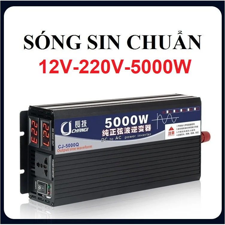 Bộ Kích Điện Inverter Sóng Sine Chuẩn 12v Lên 220v Công Suất 5000w