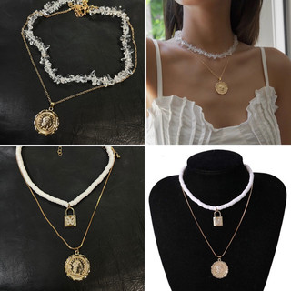 Vòng cổ choker đính đá layer