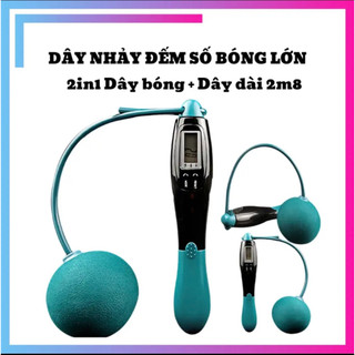 Dây nhảy không dây bóng lớn có đếm số 2 trong 1 kèm dây 2.8 mét
