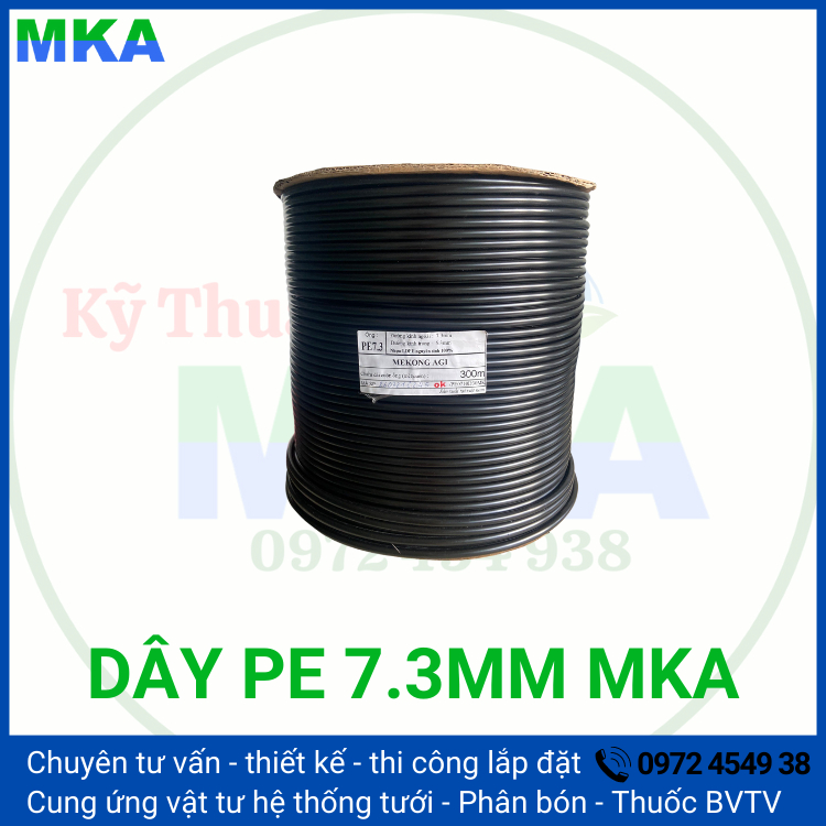Dây tưới PE 7mm 8mm MKA nhựa nguyên sinh (100-200m)