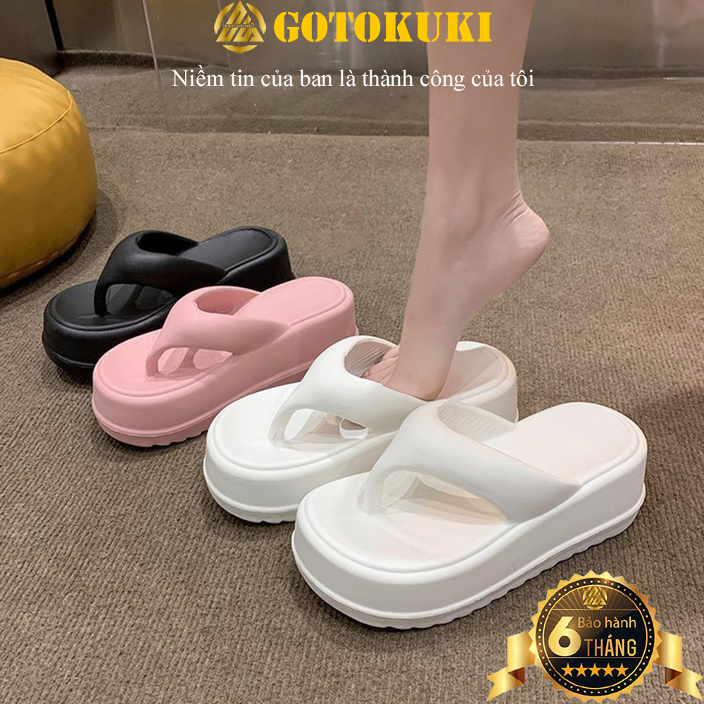 Dép xỏ ngón đế cao 7cm đúc nguyên khối chống nước - dép đi mưa LOẠI 1 & LOẠI 2, đi biển sang chảnh