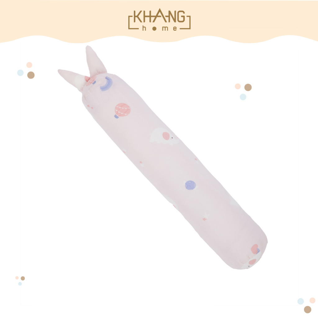 Gối Ôm Tai Thỏ Cho Bé Vải Sợi Tre Cao Cấp Khang Home, chất liệu vải sợi tre thoáng mát cho bé ngủ ngon, sâu giấc