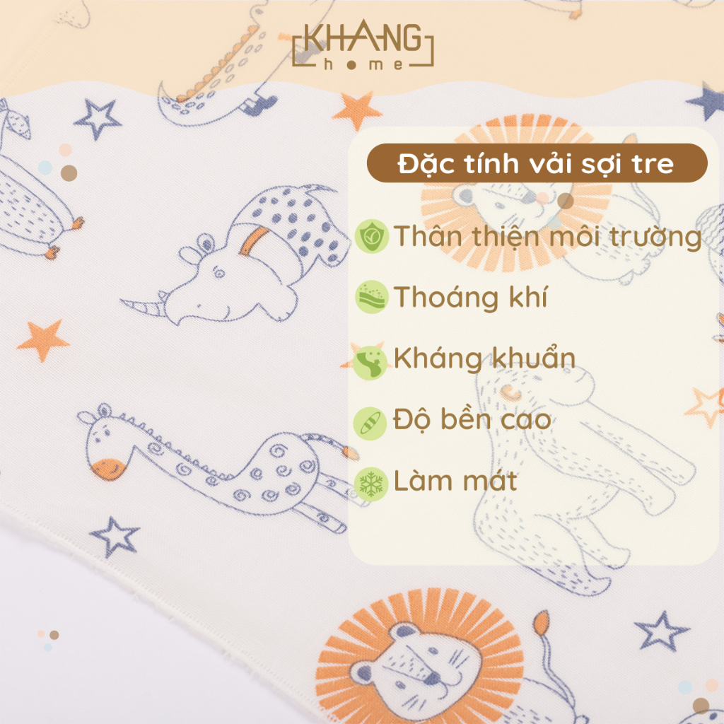 Gối Ôm Tai Thỏ Cho Bé Vải Sợi Tre Cao Cấp Khang Home, chất liệu vải sợi tre thoáng mát cho bé ngủ ngon, sâu giấc