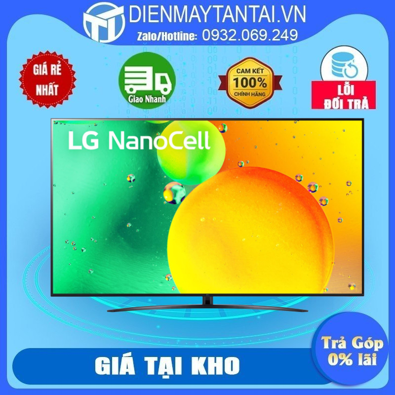 65NANO76SQA - Smart Tivi NanoCell LG 4K 65 inch 65NANO76SQA Hệ điều hành webOS 6.0,Remote thông minh-giao miễn phí HCM
