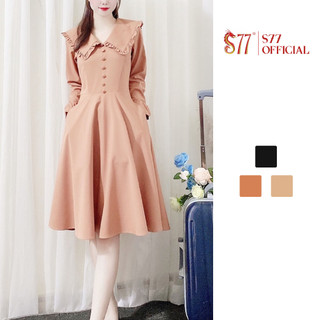 Đầm thời trang dài tay cổ bèo dáng xoè S77.SP011208