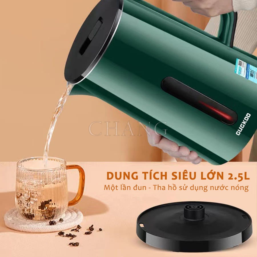 Ấm Siêu Tốc GodWell 2 Lớp Cách Nhiệt Công Suất 1500W Dung Tích 2.5L Tiết Kiệm Điện