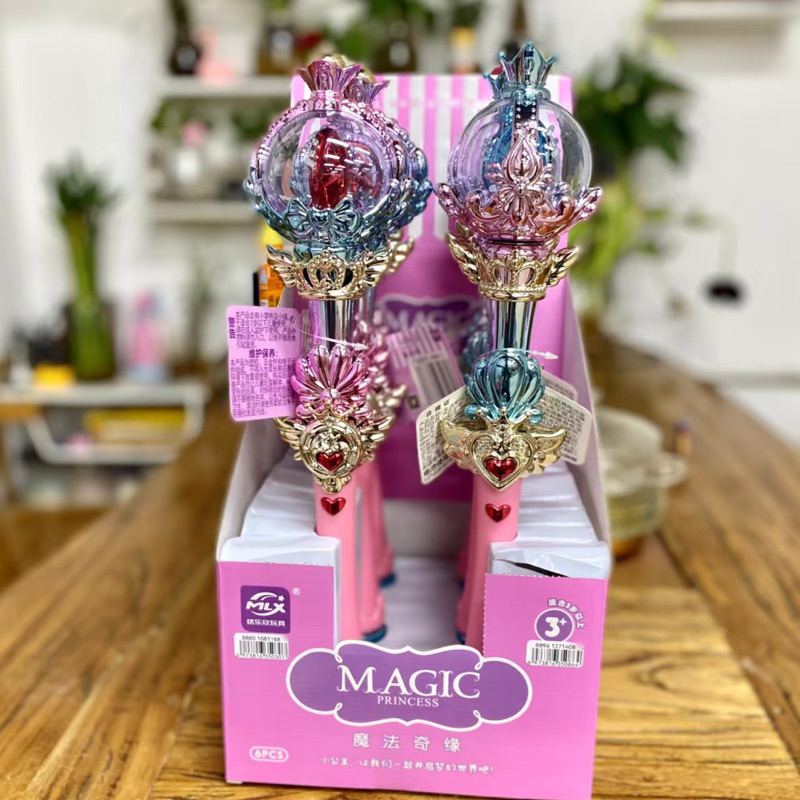 Gậy phép thuật, cây phép thuật 8879 ngôi sao xoay được chạy pin, đồ chơi cho bé