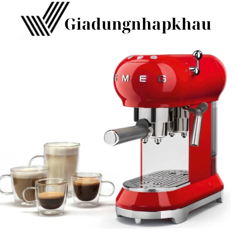 Máy Pha Cà Phê Smeg, Máy Pha Cafe, Espresso, Capuccino, Smeg Coffee Machine, Dung Tích 1L, Nhập Đức, BH 12 Tháng