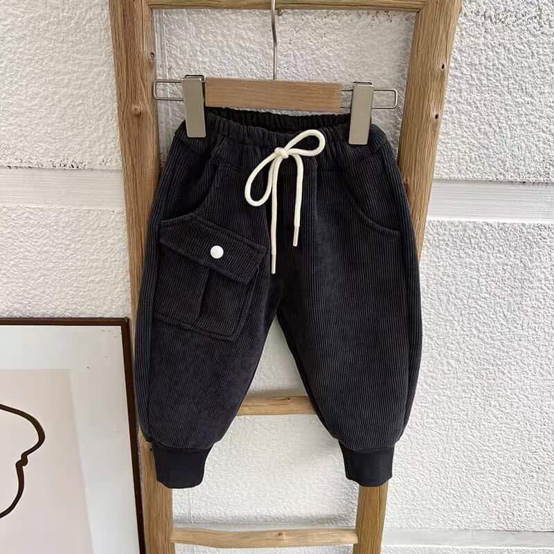 Quần jogger tăm nhung bo gấu cho bé trai và bé gái mã QN39