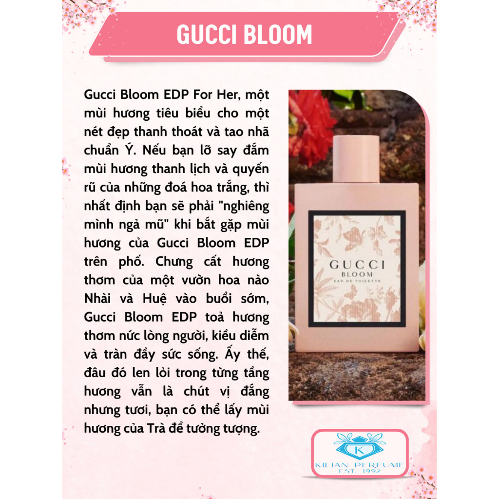 Nước Hoa Nữ Gucci Bloom For Women EDP 100ml - Hương hoa nhài hoa huệ trắng quyến rũ, sang trọng và quý phái | BigBuy360 - bigbuy360.vn