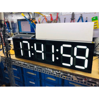 Đồng hồ led treo tường 3D đẹp Full White Giờ : Phút : Giây