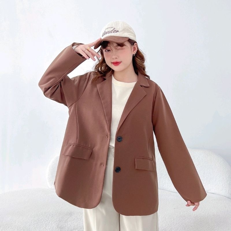 Áo khoác blazer dài tay 2 lớp phong cách hàn quốc freesize