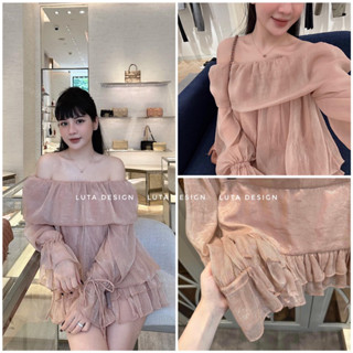 Set Áo Trễ Vai Kèm Chân Váy Voan Tơ KimAnhBui