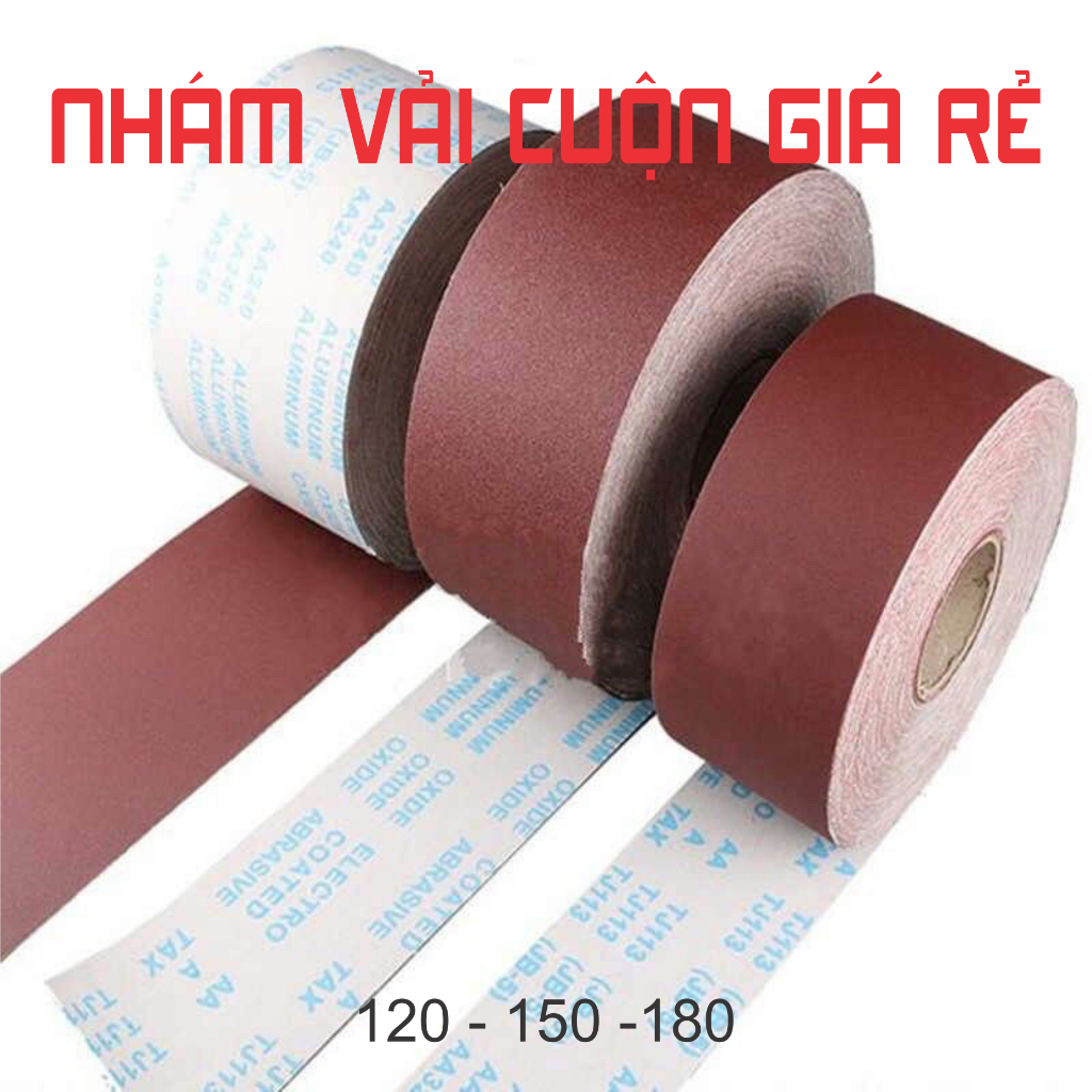 Nhám vải JB5 đỏ khổ 10 cm . Giúp mang lại khả năng mài mòn, đánh bóng sản phẩm